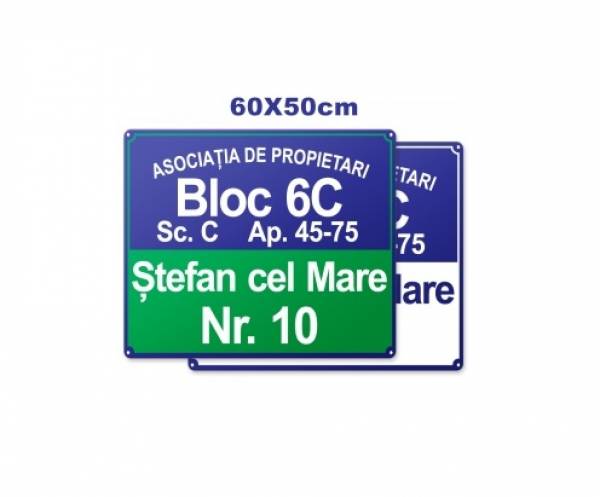 Placa aluminiu adresa